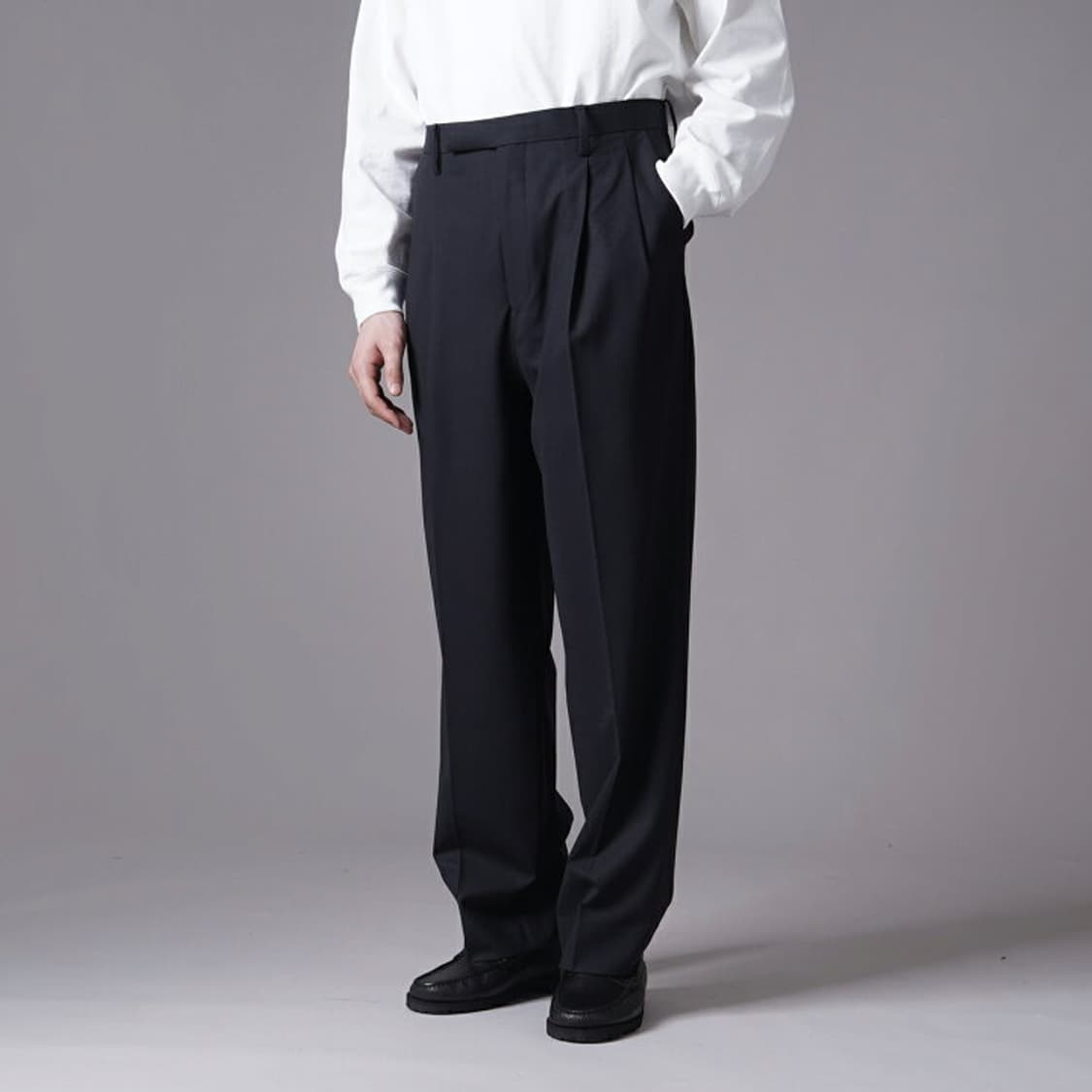 캡틴선샤인 슈컷 울 슬랙스 네이비 32 새상품 상품이미지1