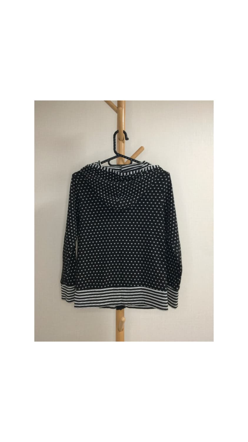 빈티지 하트 도트무늬 후드집업 상품이미지6