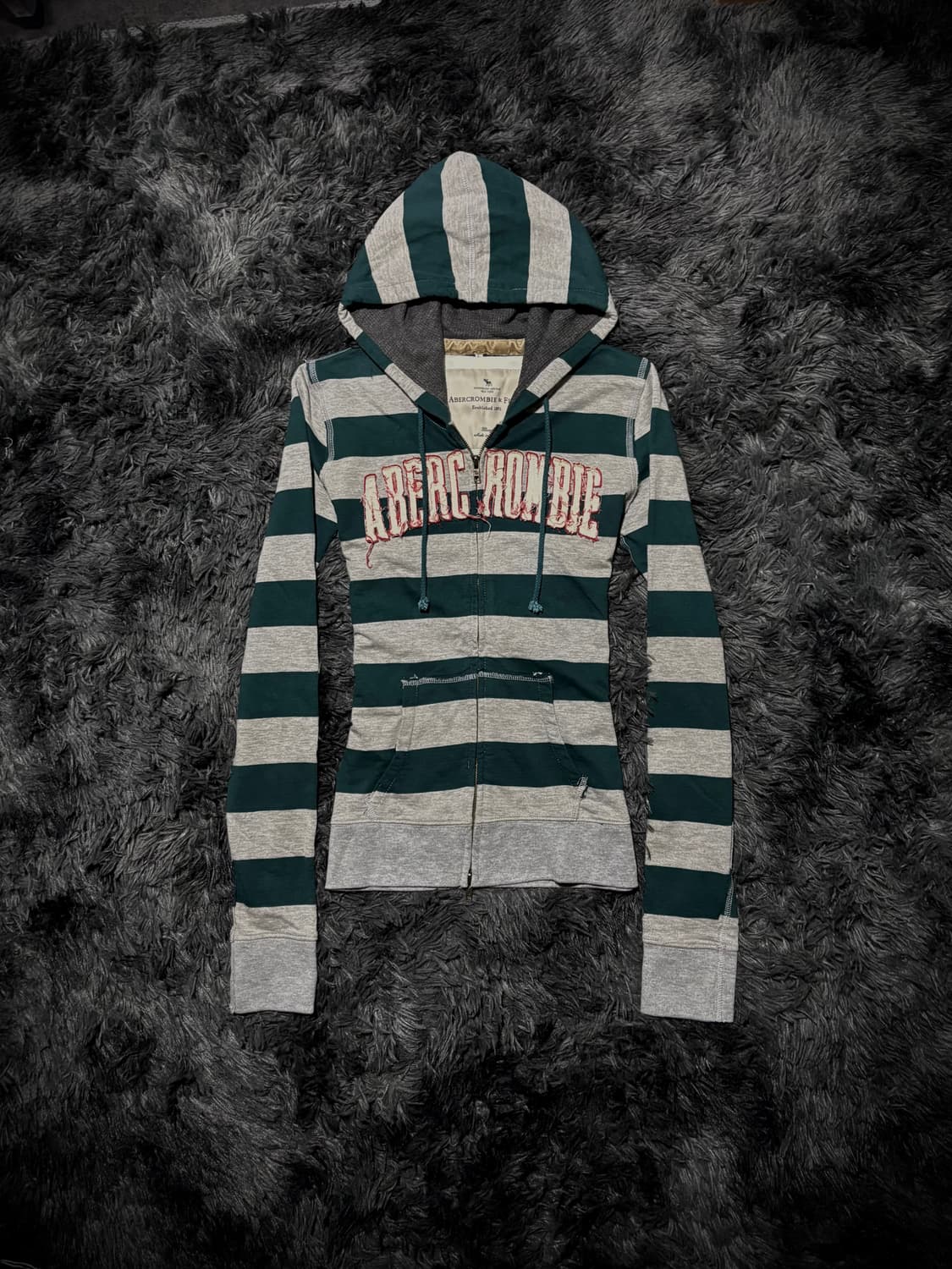 Abercrombie & Fitch 스트라이프 슬림핏 후드집업 상품이미지1