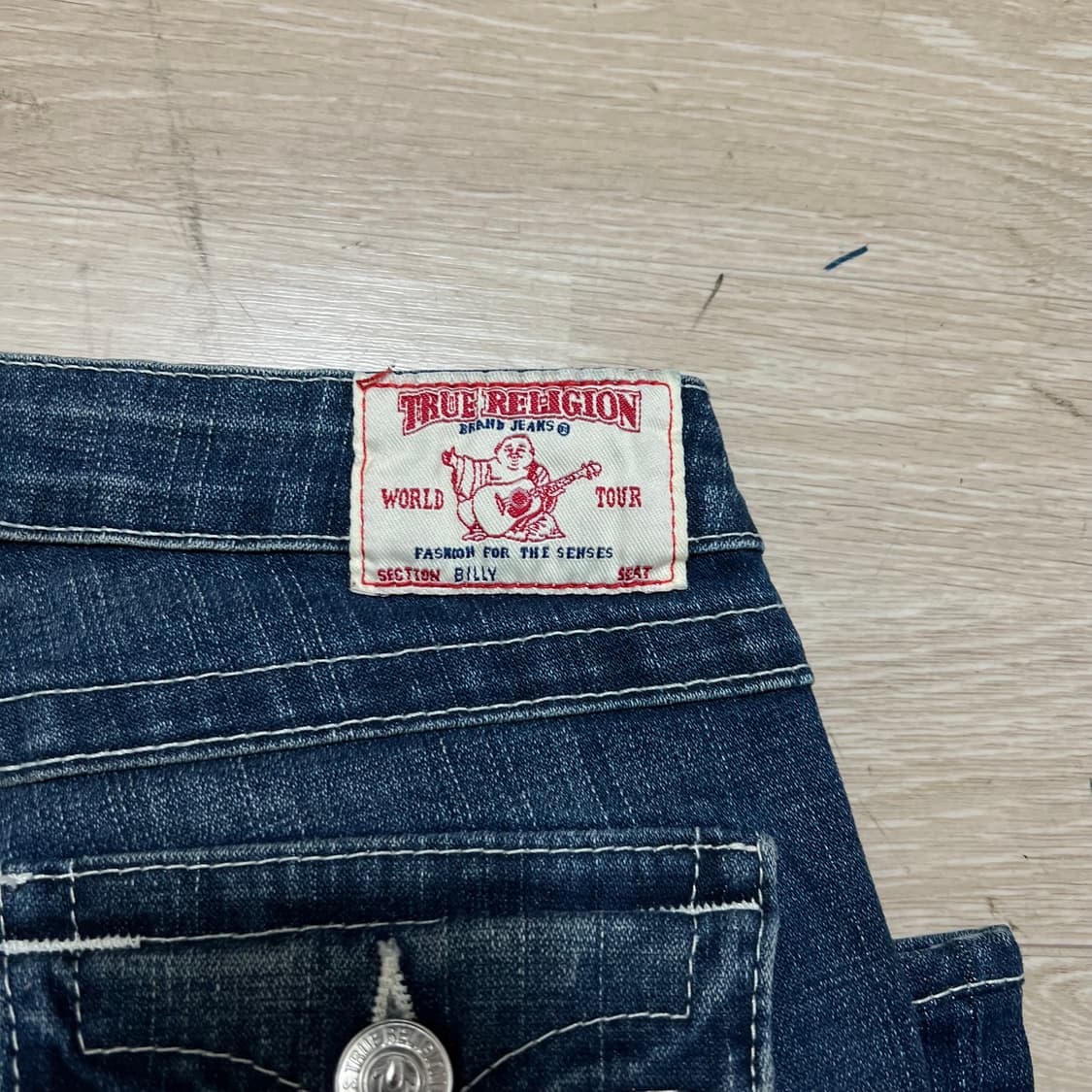 트루릴리전 여성 섹션 빌리 U스티치 워싱 데님팬츠 청바지 [진청] 24 상품이미지5