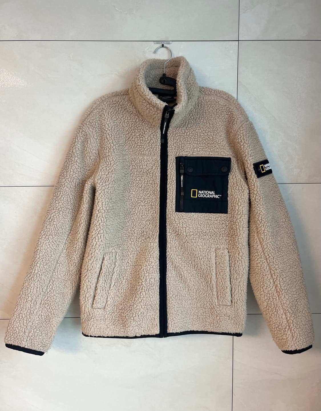 내셔널지오그래픽 베이지 뽀글이 플리스 자켓 [M] 상품이미지1