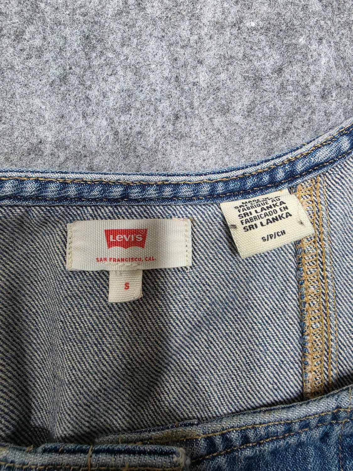 리바이스 버튼업 민소매 데님 원피스 청 원피스 치마 S 상품이미지5