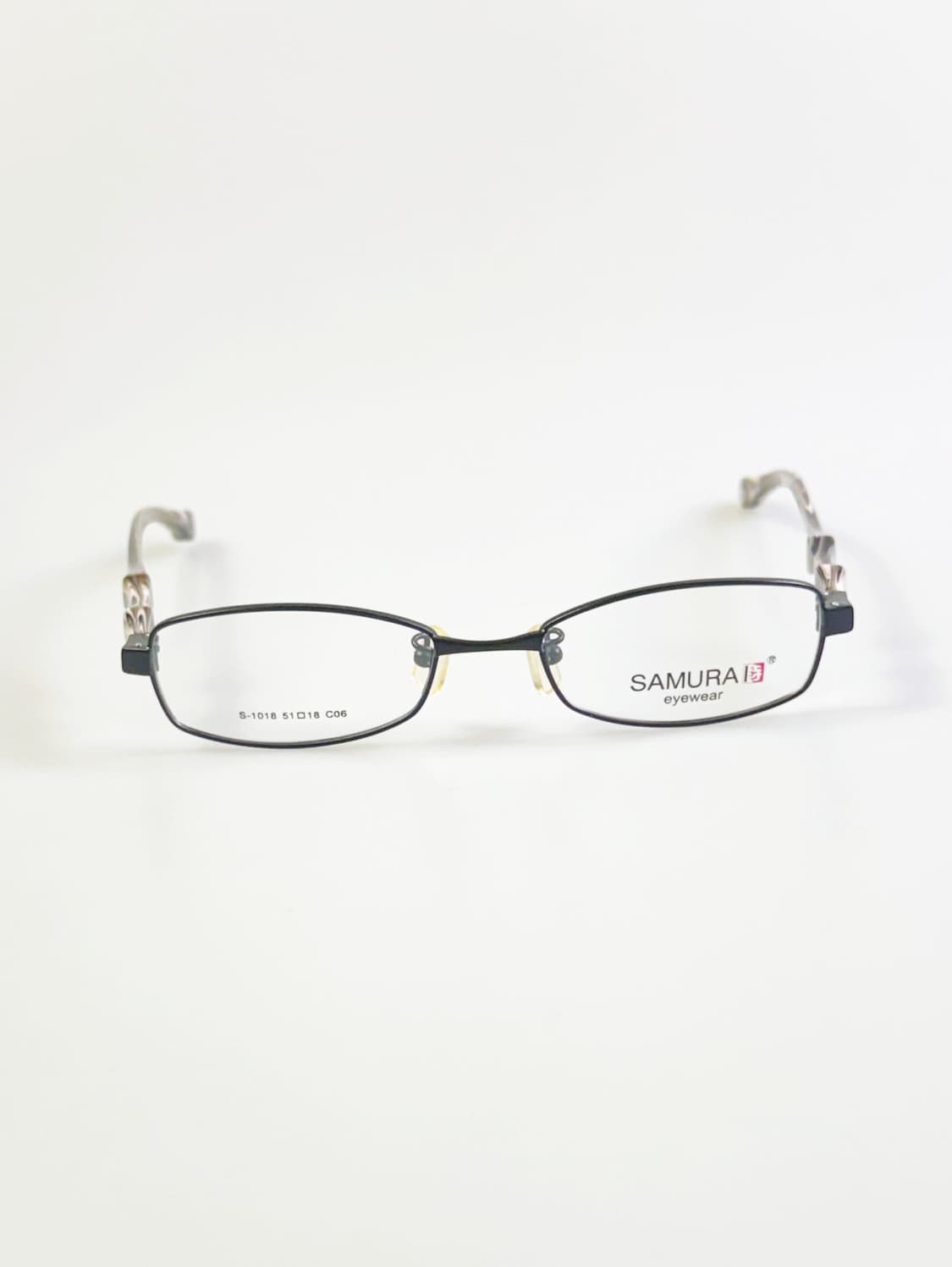 SAMURAI EYEWEAR 블랙 슬림 스퀘어 메탈 빈티지 안경 상품이미지2
