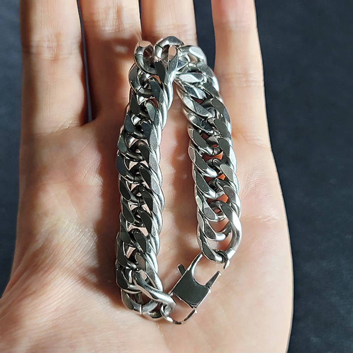 바르콘 티타늄 14mm 19cm 남자 체인 팔찌 상품이미지4