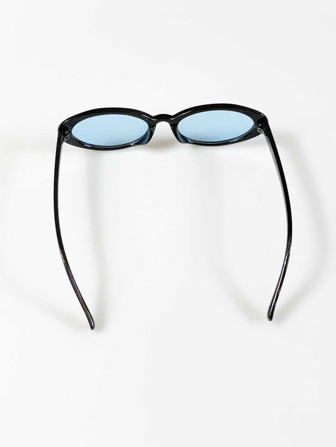 90s 블랙 오벌 세미 캣아이 뿔테 빈티지 틴트 선글라스 상품이미지5
