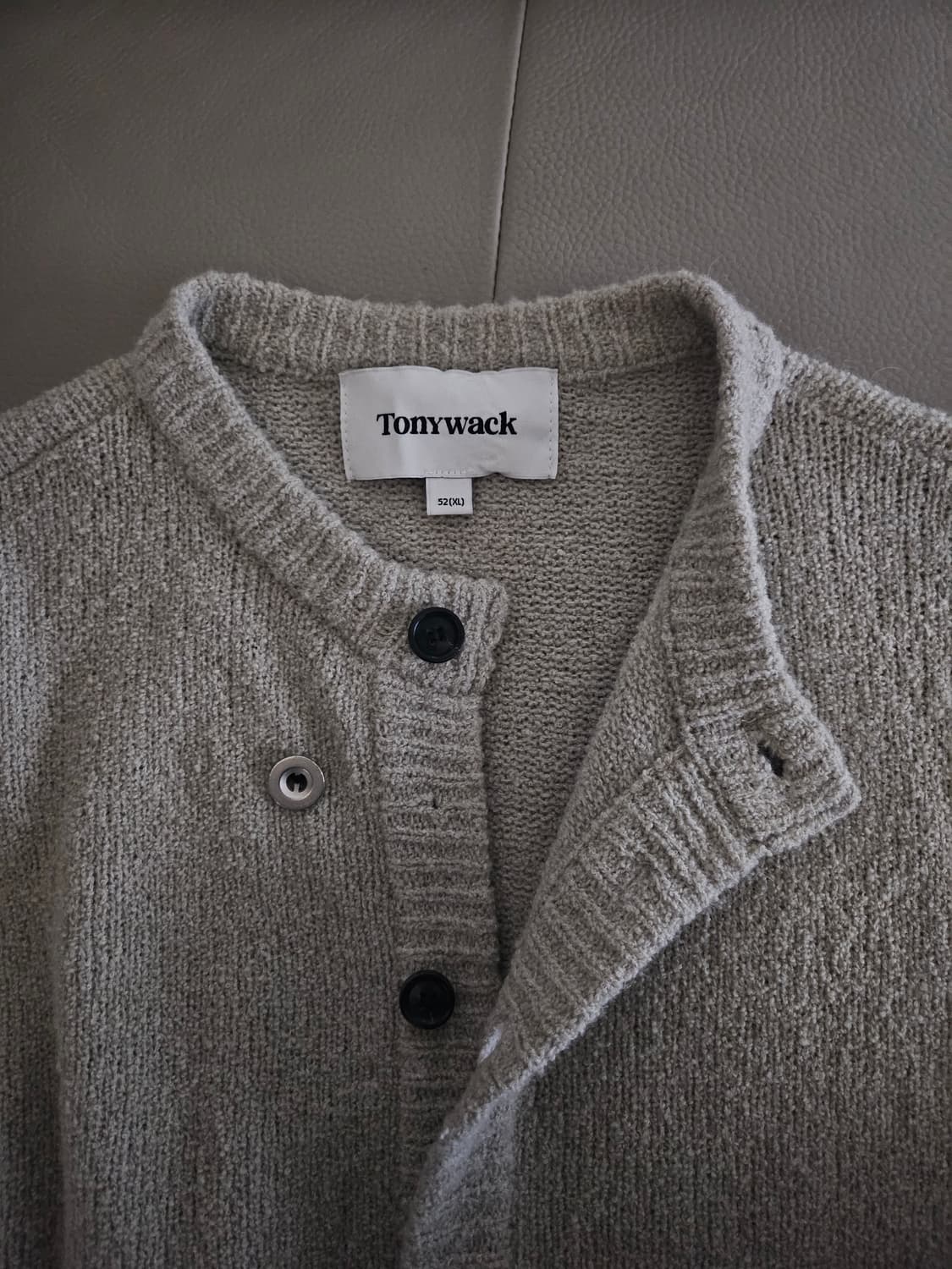 [거의 새것] 토니웩 알파카 세이지 그레이 가디건 xl 상품이미지2