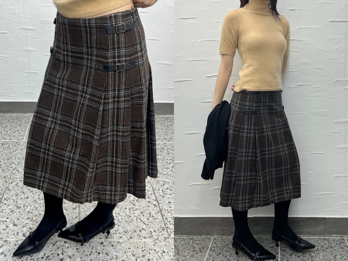 belt buttons midi skirt 상품이미지1