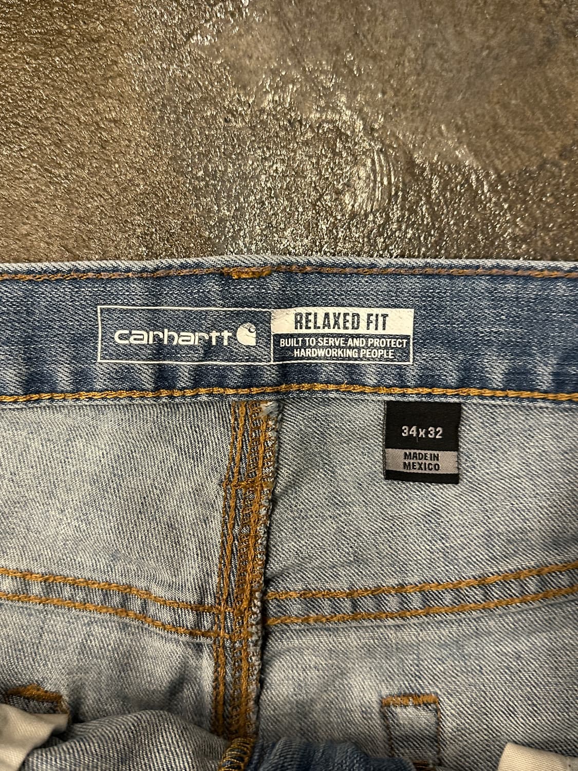 칼하트 러그드 플렉스 릴렉스드핏 데님팬츠 34x32 상품이미지4