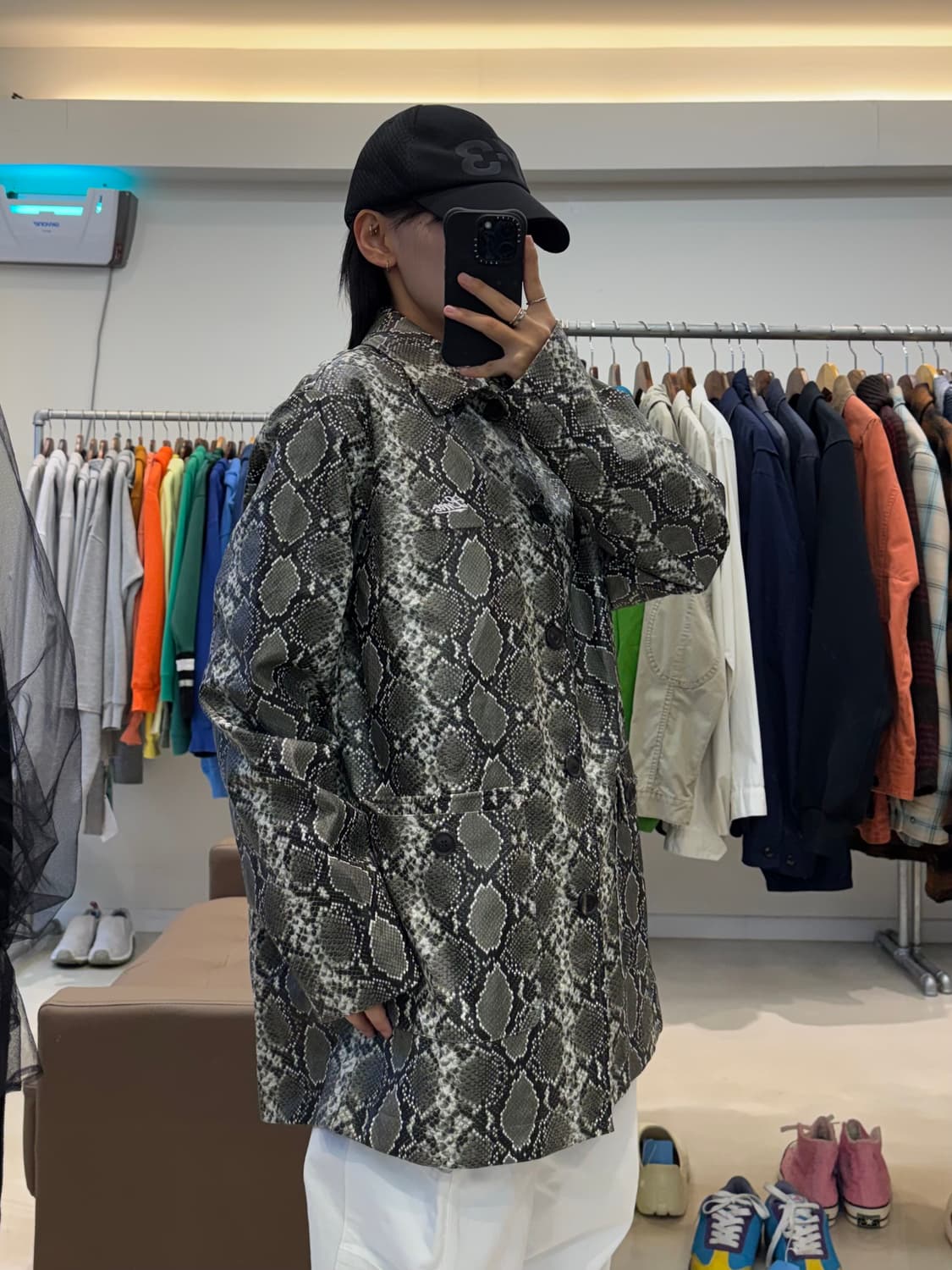 LMC 파이톤 가죽 카 코트 상품이미지6