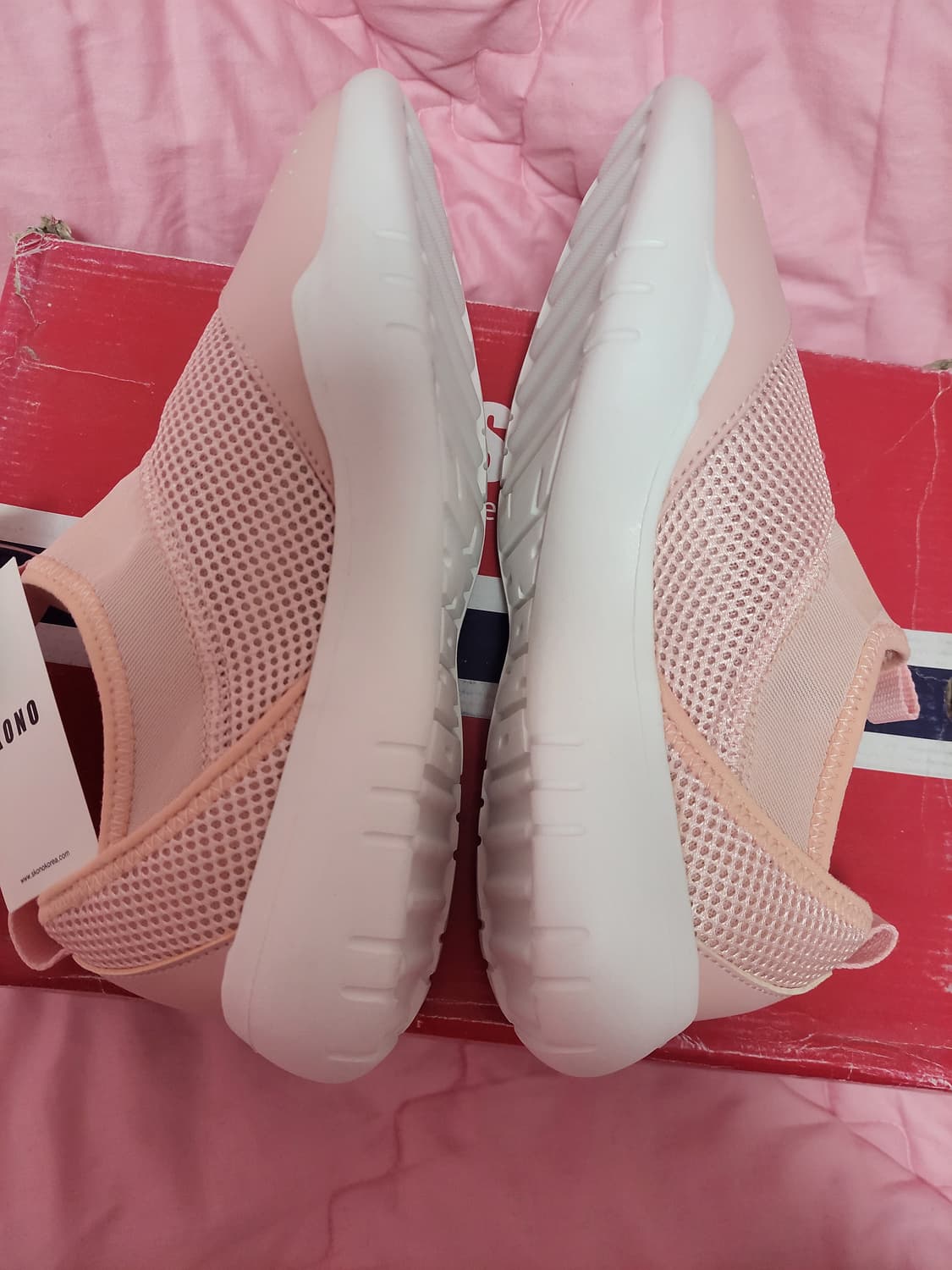 급처미사용새상품!스코노 피치핑크 메쉬 슬립온 스니커즈 운동화 레니본st 상품이미지7