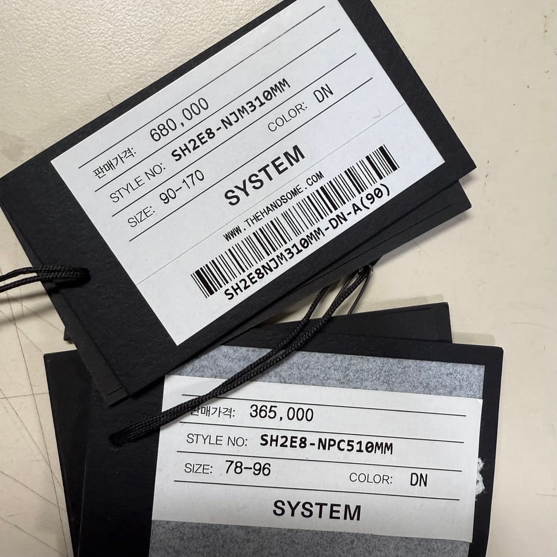 시스템옴므 벨벳 플로킹 데님 네이비 셋업 상품이미지5