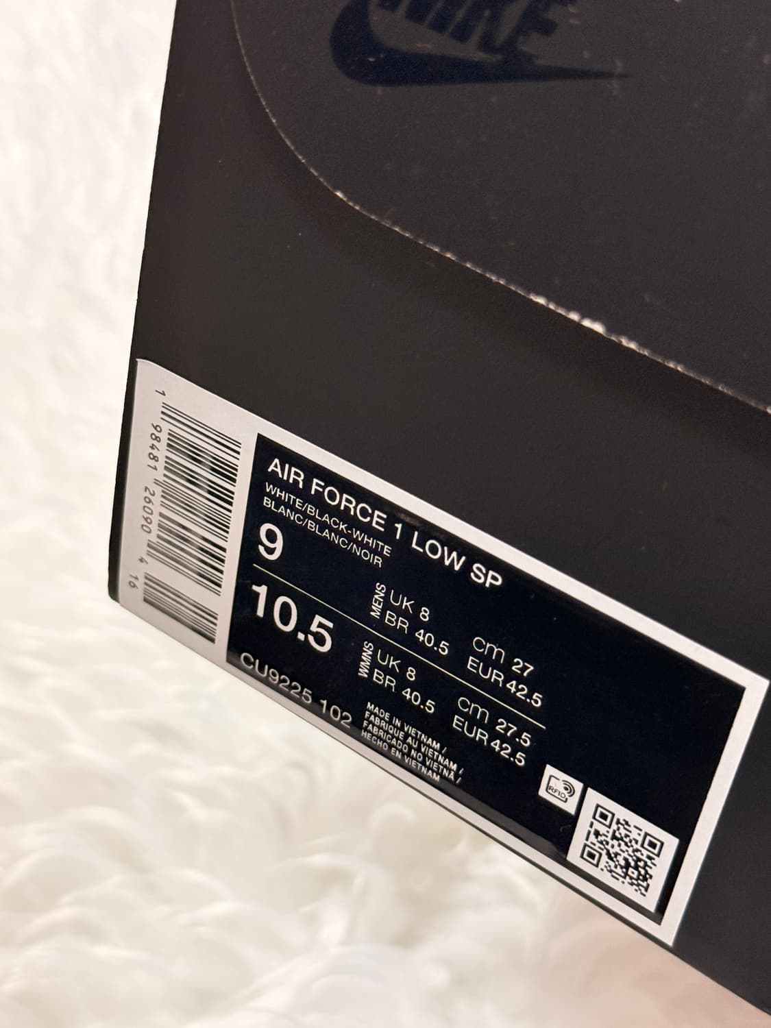 (270) 나이키 x 슈프림 에어 포스 1 로우 화이트 흰검 상품이미지4