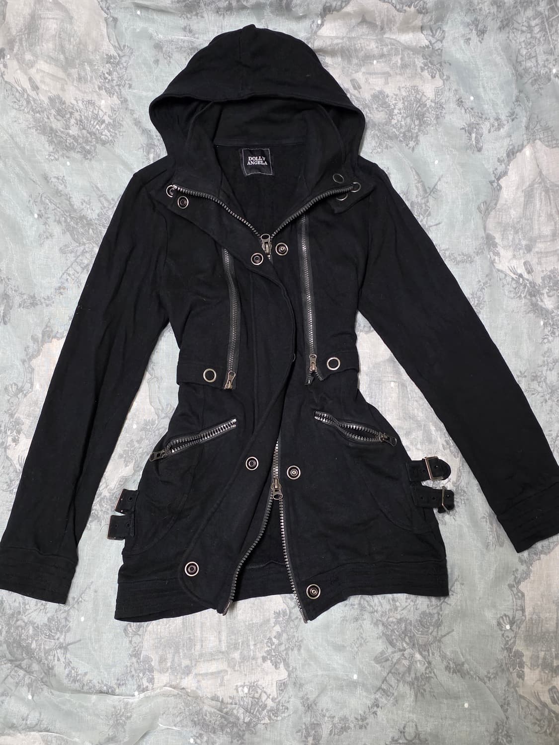 돌리엔젤 펑크 락시크 후드 투웨이 스웻 집업 y2k 오네갸루 d.i.a깔 상품이미지2