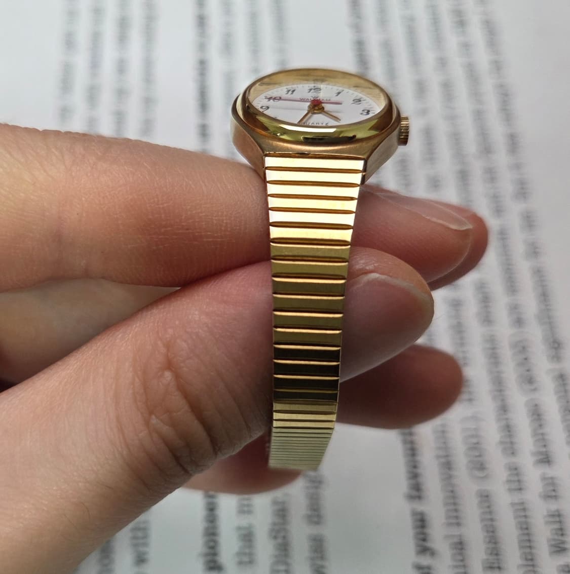 빈티지 월쌈 논데이트 쿼츠 아라빅인덱스 레드초침 여성용 상품이미지5