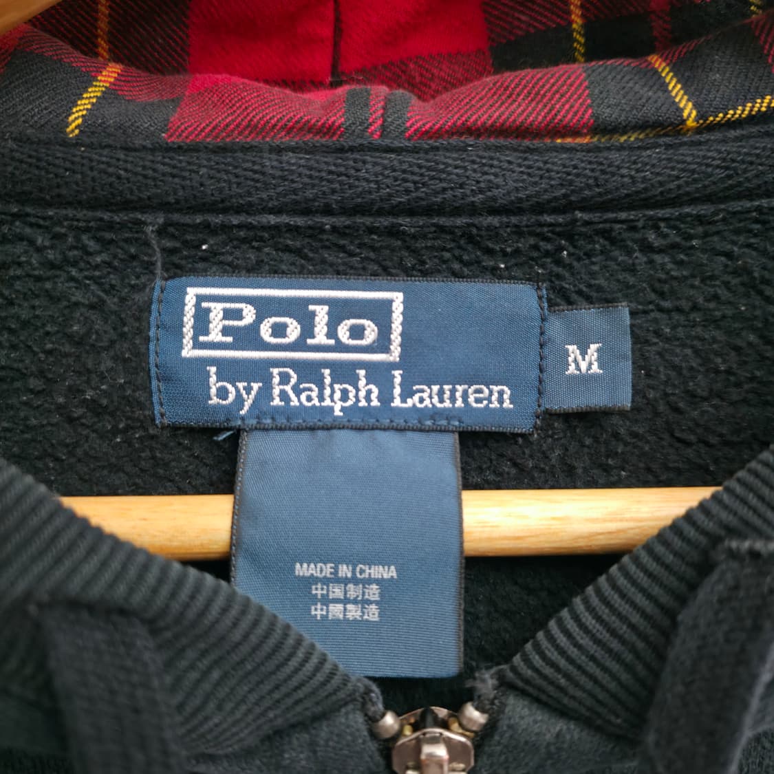 [M] 폴로 랄프로렌 빅포니  체크 후드집업 블랙 상품이미지5