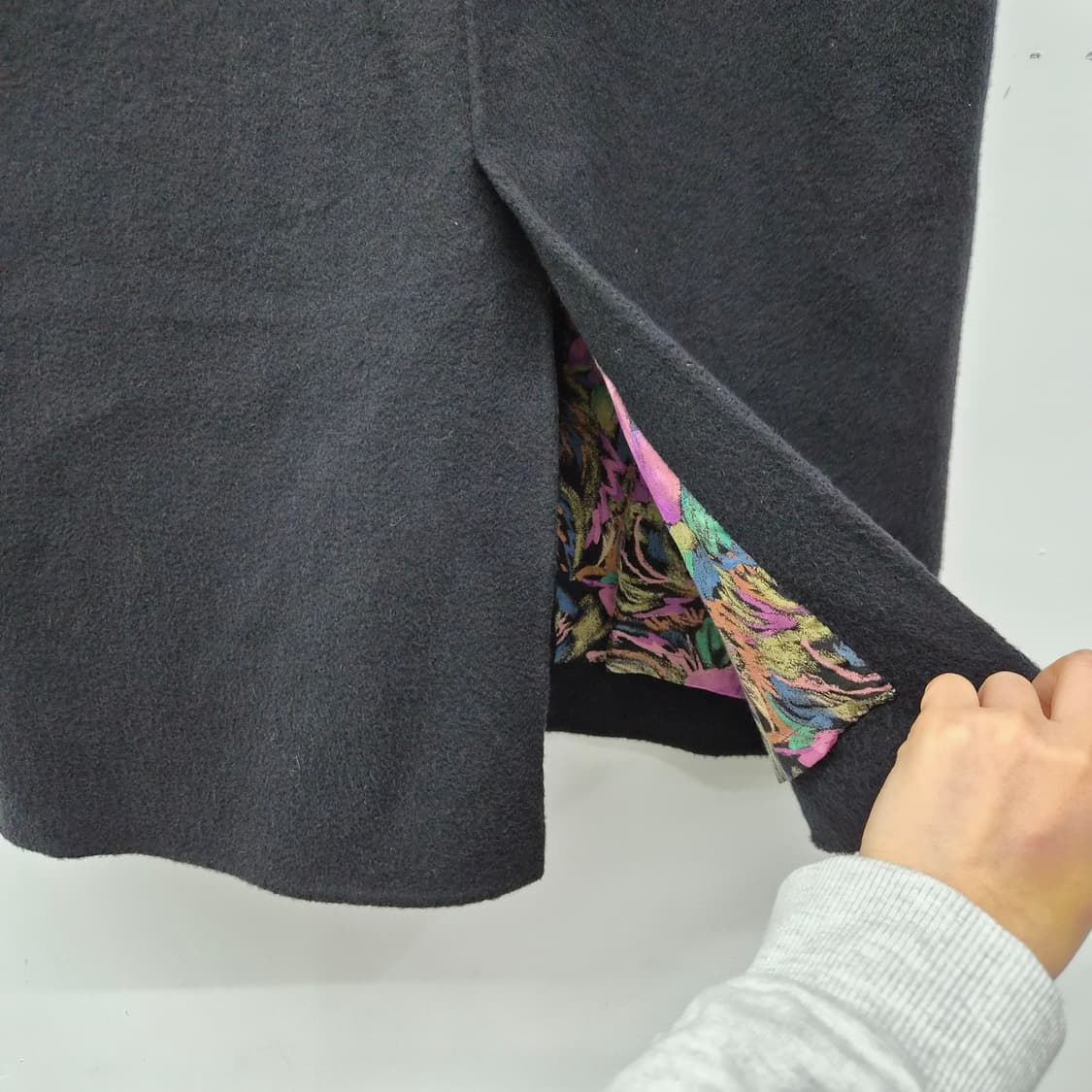 캐시미어 100% 검정색 더블 롱코트 여성 M 상품이미지9