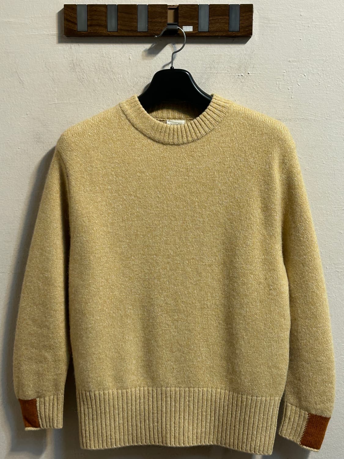 코텔로 울 알파카 배색 니트 스웨터 상품이미지2