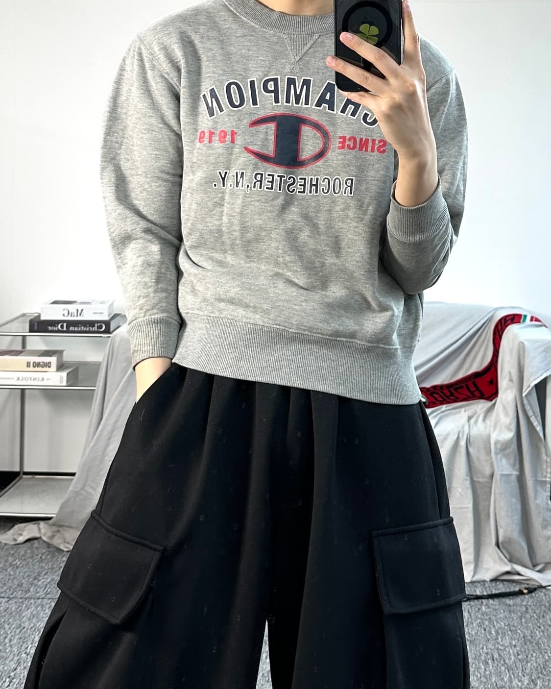 챔피온 그레이 빅로고 맨투맨 상품이미지3