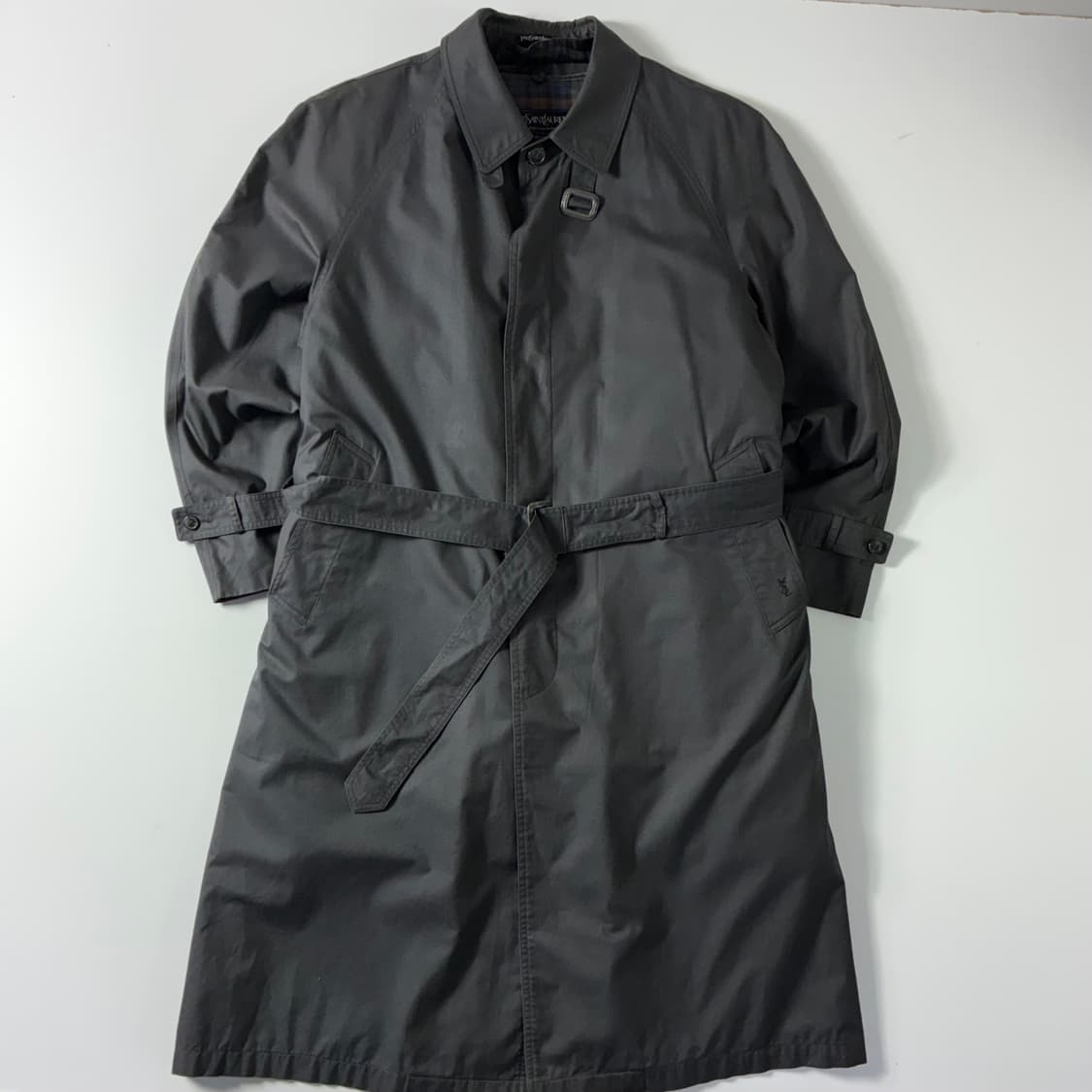 Yves Saint Laurent  입생로랑 체크 안감 트렌치 코트 상품이미지2