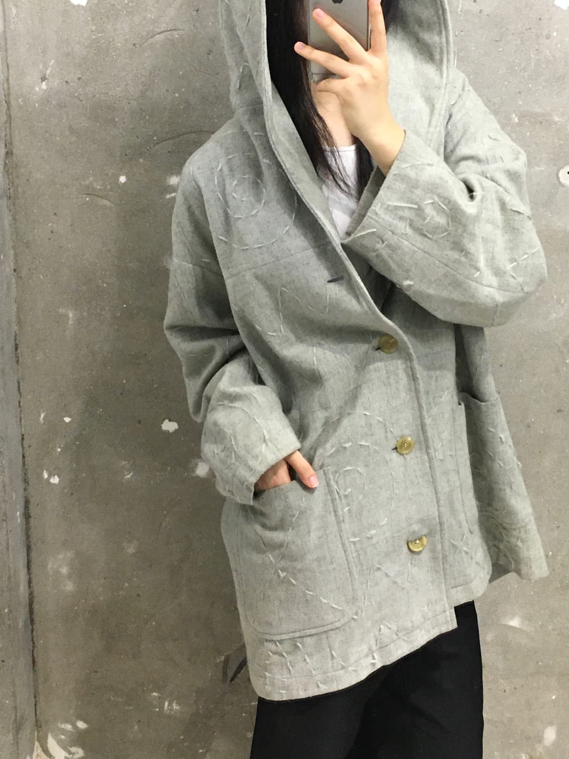 Hai Sporting Gear 하이스포팅기어 그레이 스티치 후드 코트 상품이미지1