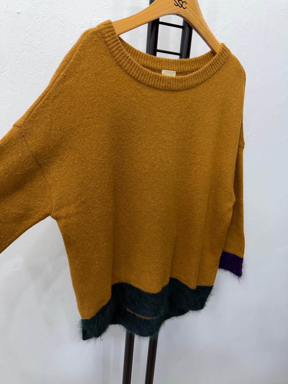 정품) 오즈세컨 한섬 루즈핏 배색 포인트 니트 스웨터 1 상품이미지2