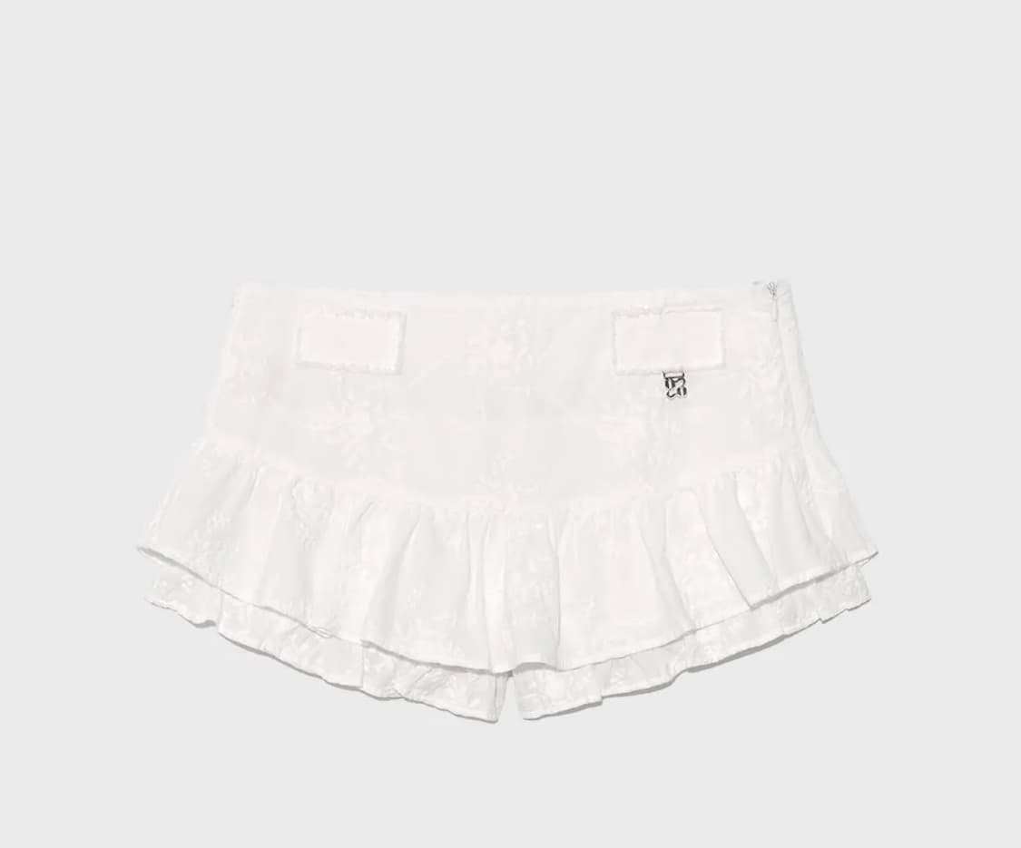 글로니 로데오 마이크로 미니 스커트 화이트 상품이미지2