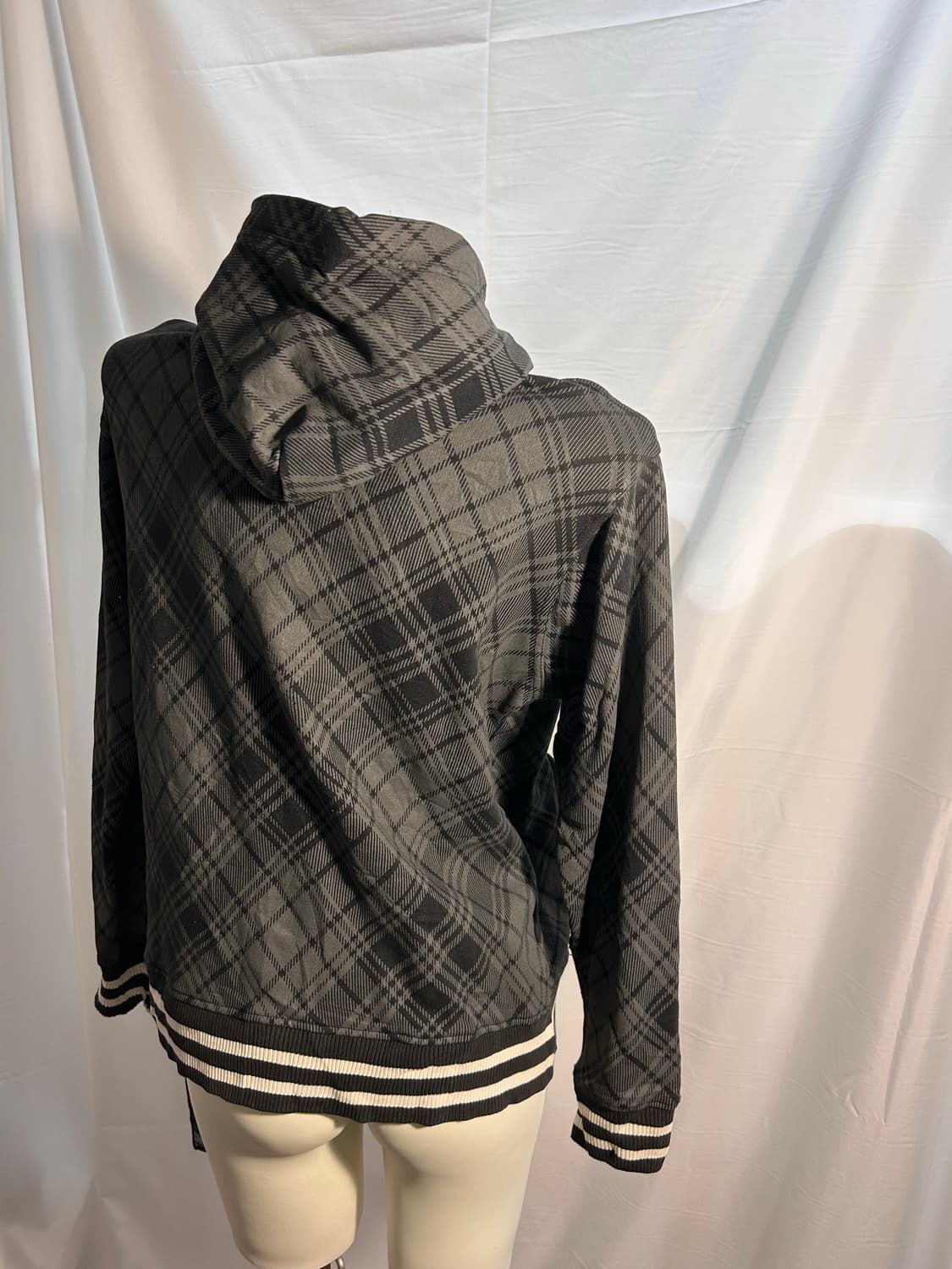 grey check hood zip-up 상품이미지3