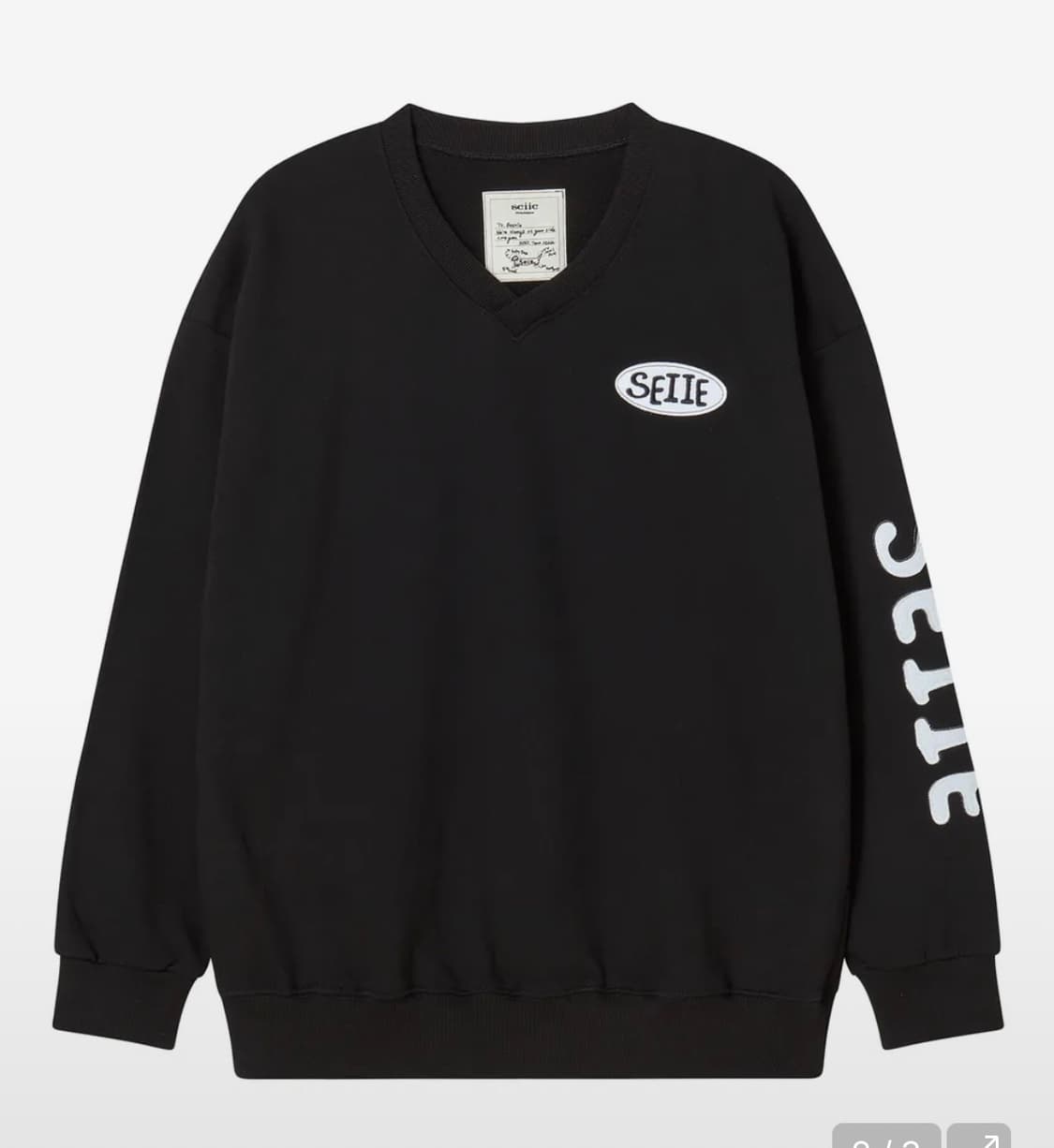 세이에 Big Hug 아플리케 맨투맨 Black 상품이미지2