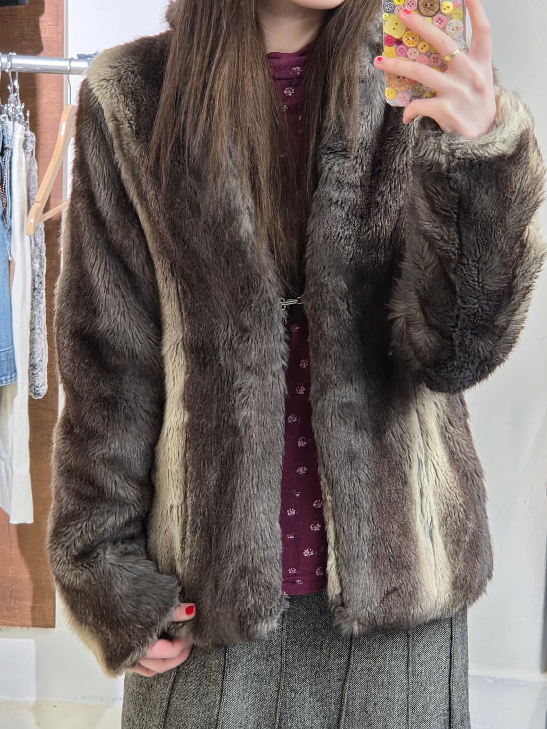 1990s MICHAA 퍼 자켓 상품이미지2