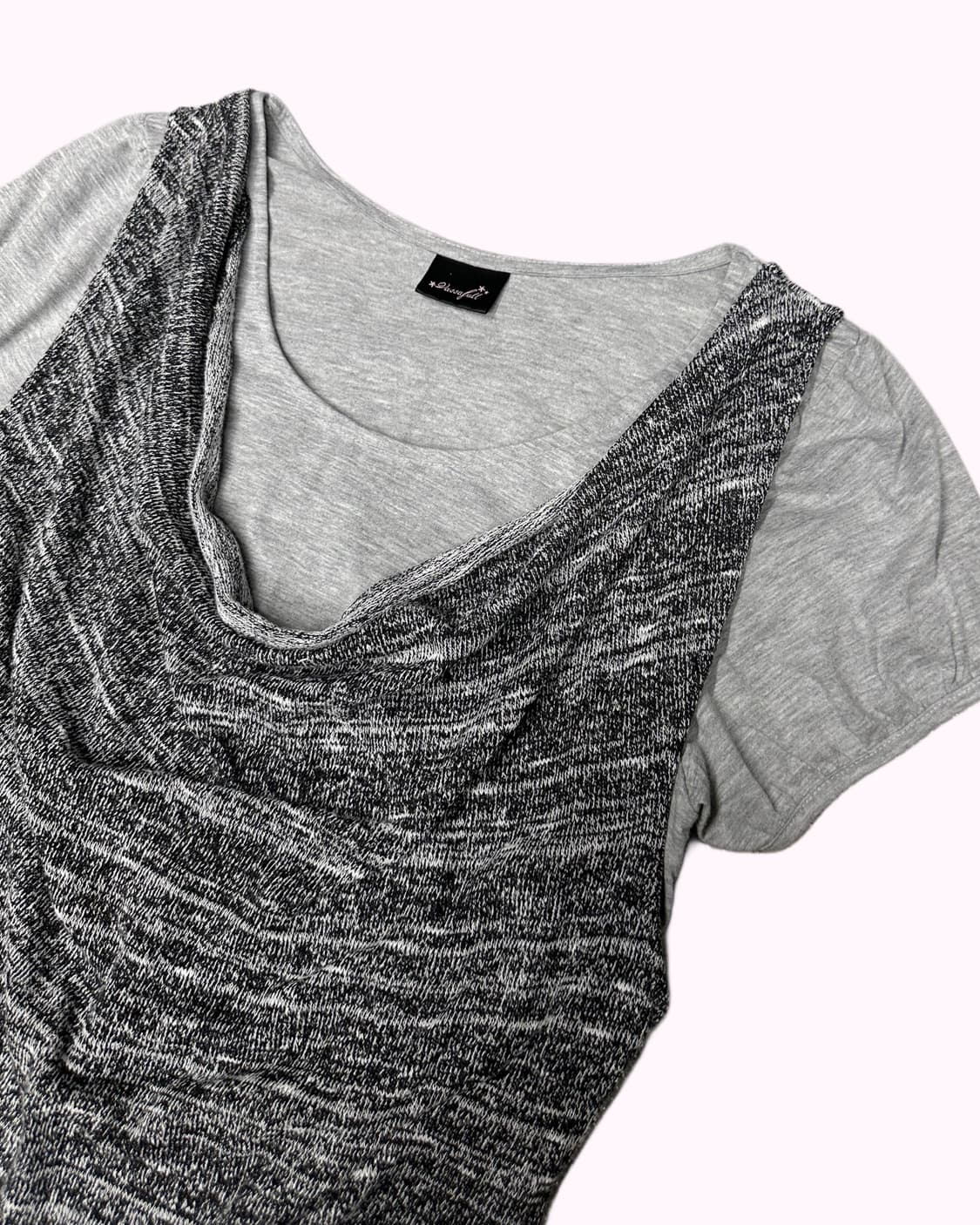 drape knit layered flare top 상품이미지2