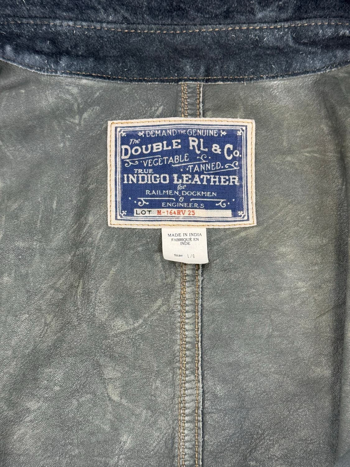 RRL 인디고 러프 아웃 스웨이드 자켓 L 사이즈 상품이미지3