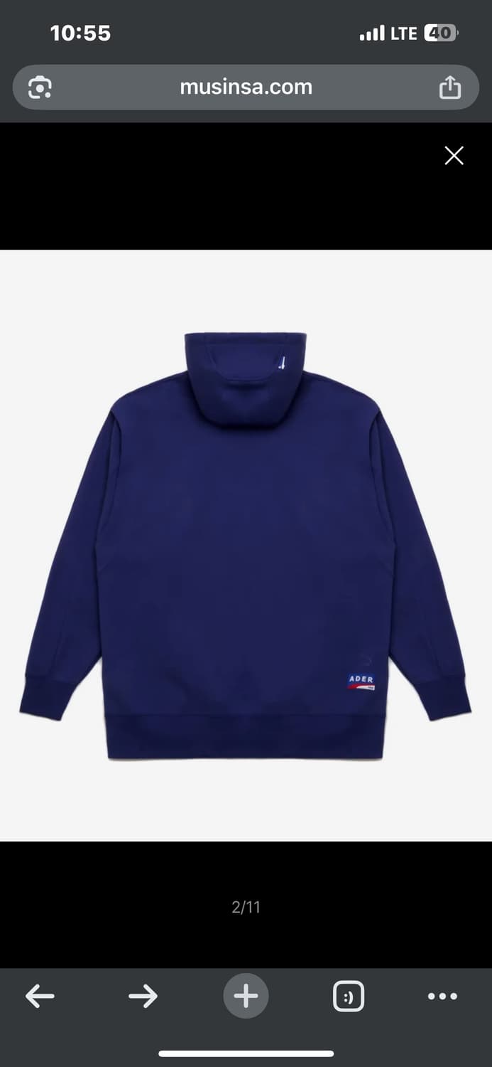 아더에러 X 푸마 후드티 네이비 M (100사이즈 정도) 상품이미지2