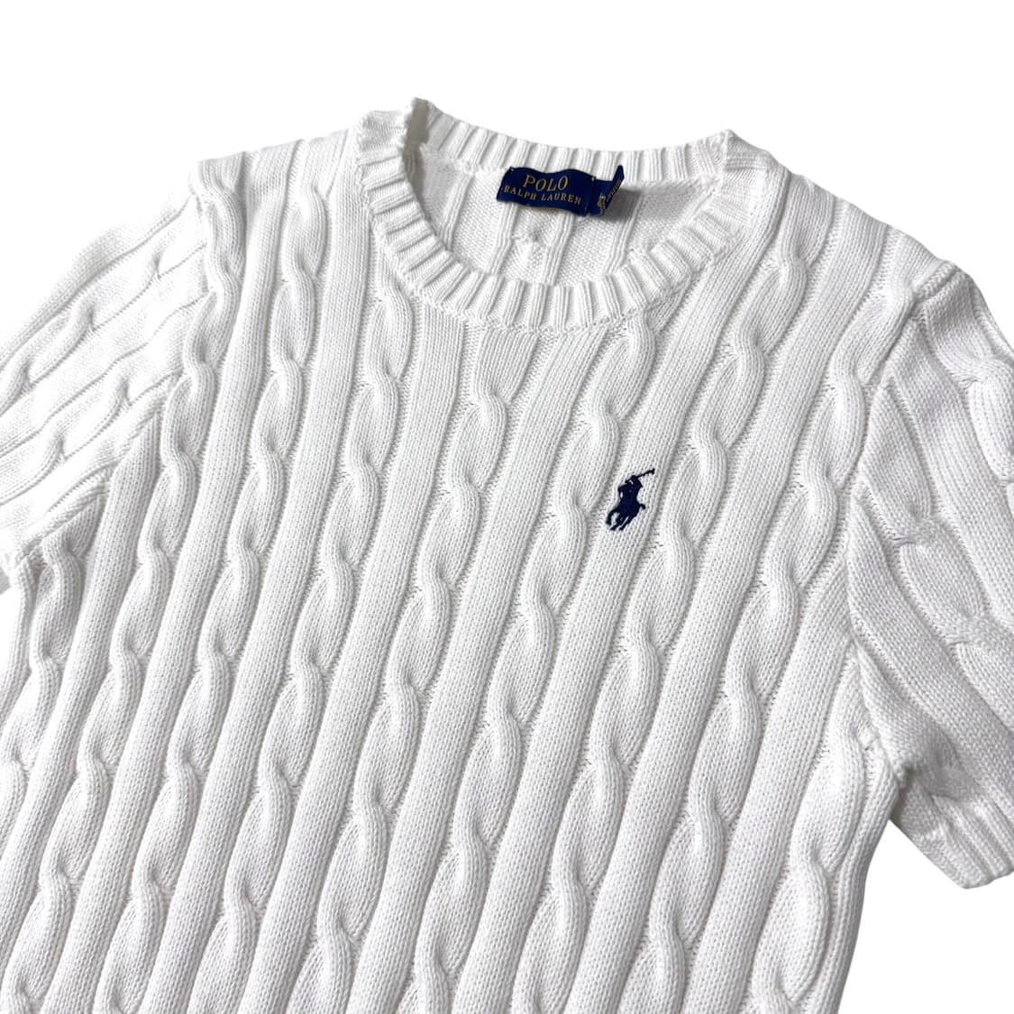 여성 신형 폴로 랄프로렌 화이트 꽈배기 반팔니트 상품이미지2