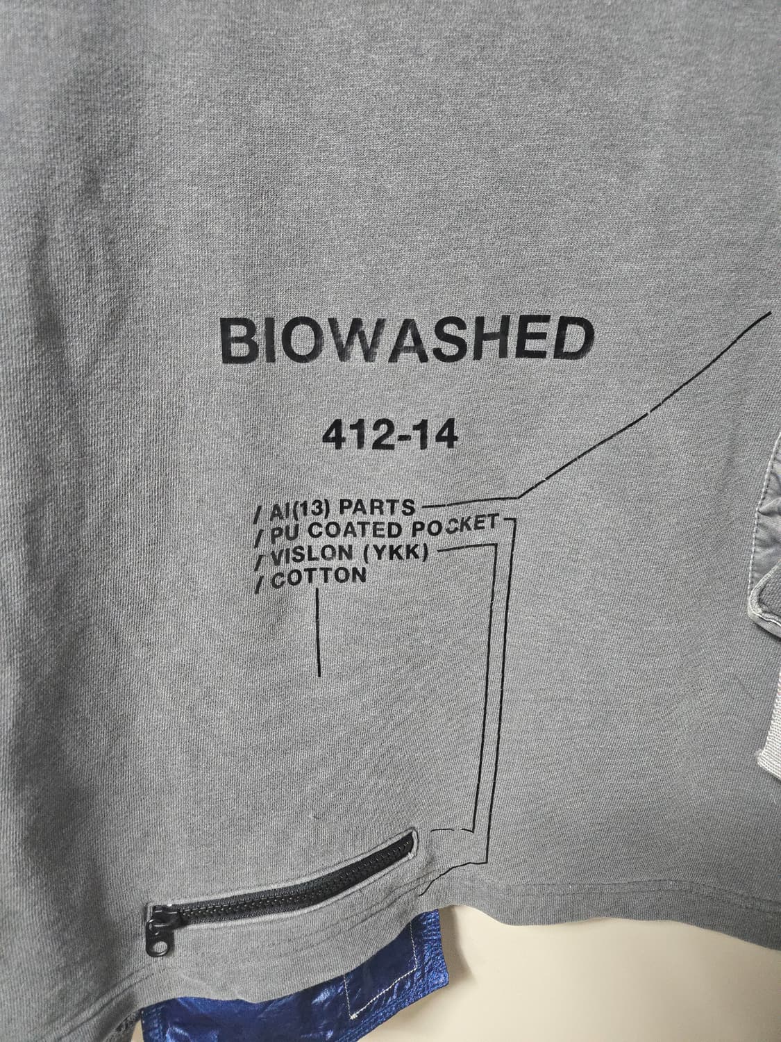 M.P.Q 피그먼트 원포켓 롱슬리브 오버사이즈 상품이미지2