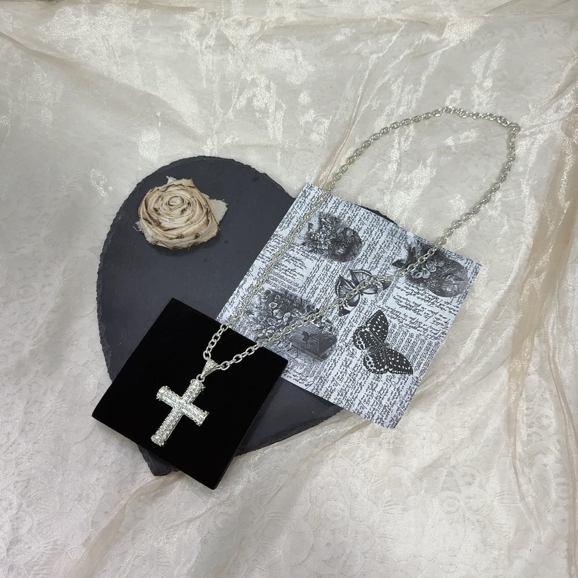 빈티지 마테 십자가 목걸이 상품이미지2