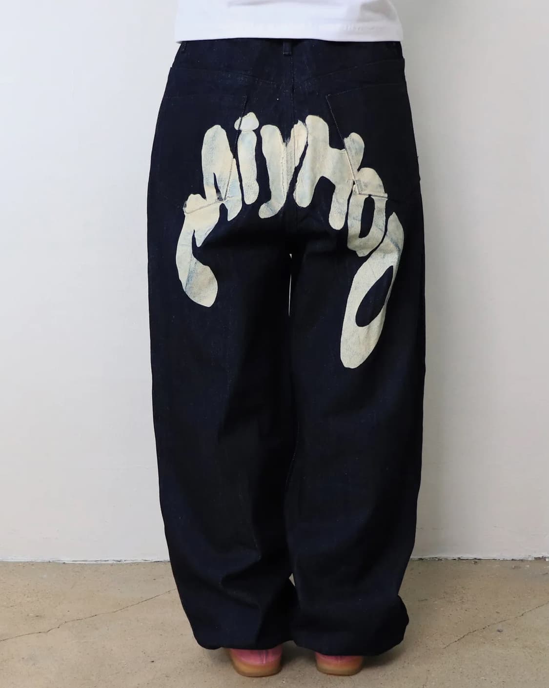 미와이후 빈티지 워싱 레터링 팬츠 상품이미지2