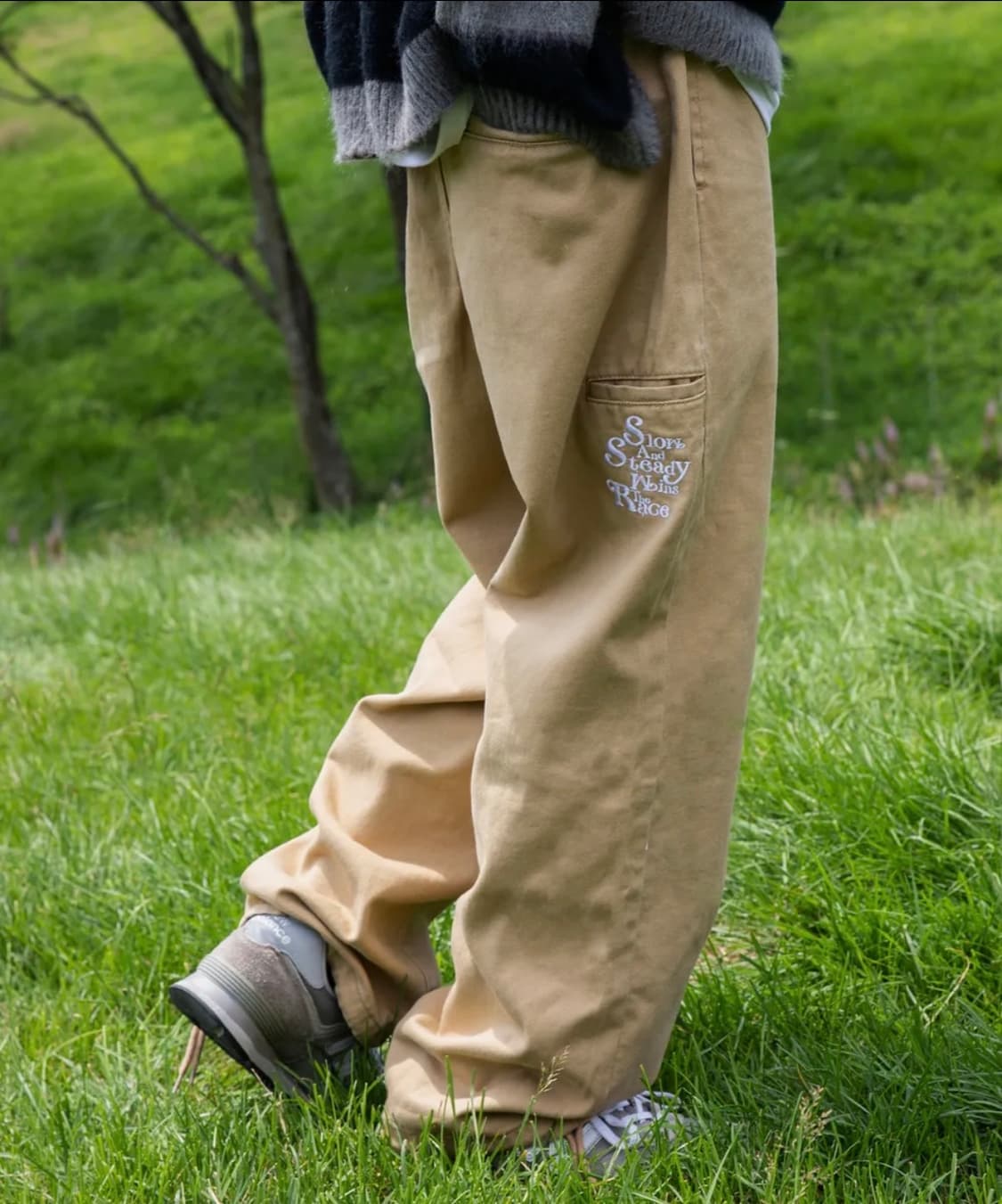 Xtonz 엑스톤즈 슬로건 밴딩 코튼 팬츠 (L) 상품이미지1