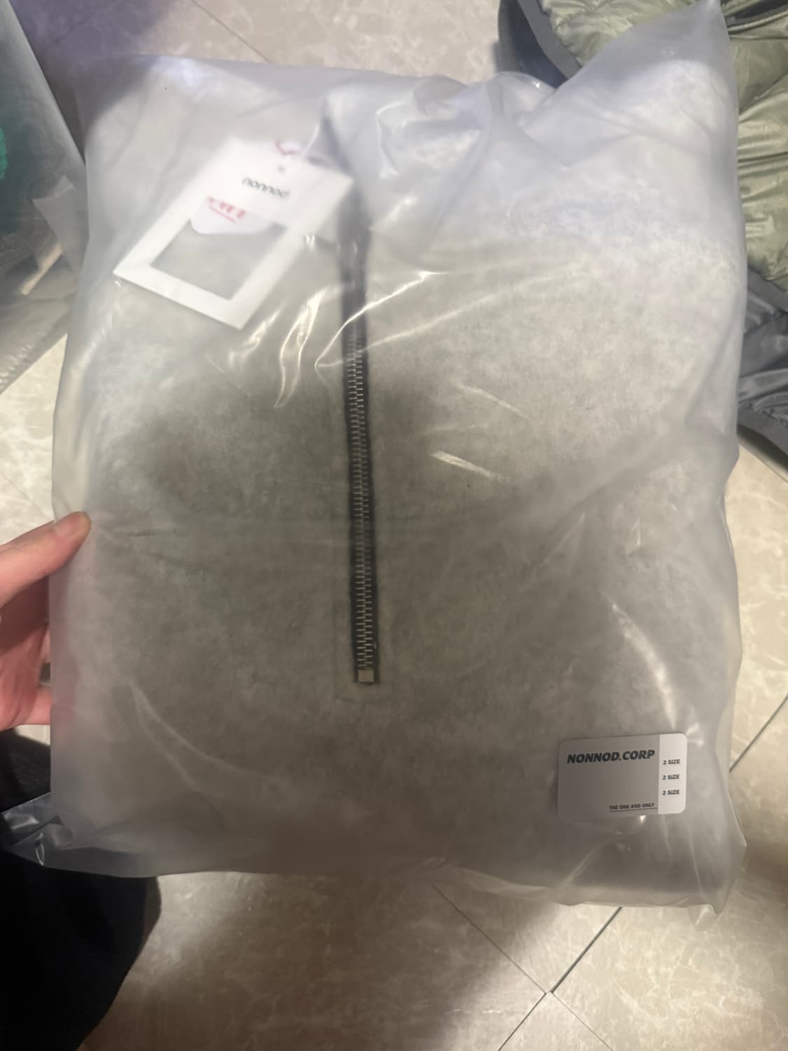 2사이즈 논노드 하프 집 플리스 클라우드 화이트 상품이미지1