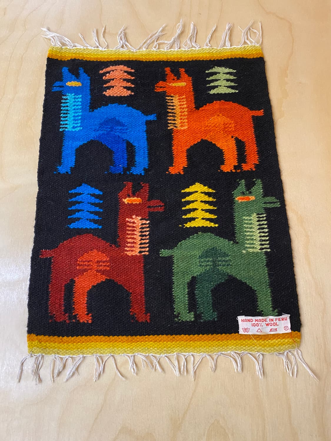 VTG hand made peru llama Rug 핸드메이드 러그 상품이미지5