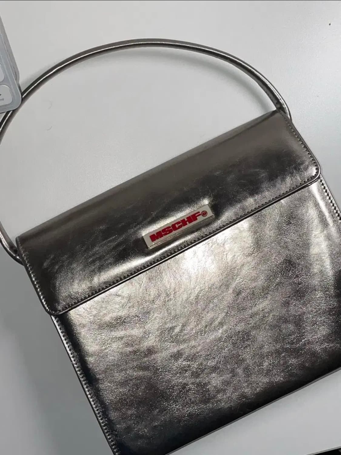 미스치프 이브닝백 실버 건메탈 숄더백 상품이미지1