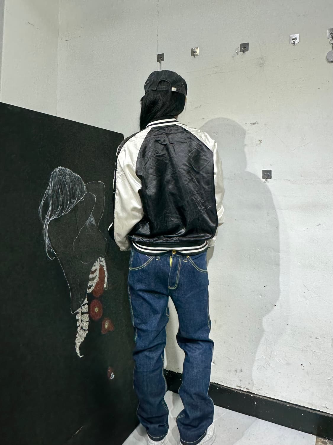 Jpn 일본빈티지 재패니즈 오리엔탈 네이비 블랙 양면 스카잔 자켓 상품이미지7