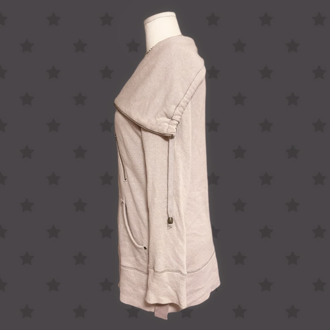 오네갸루 핀터깔 넥카라 포인트 버클 디테일 투웨이 미니 집업 원피스 상품이미지3