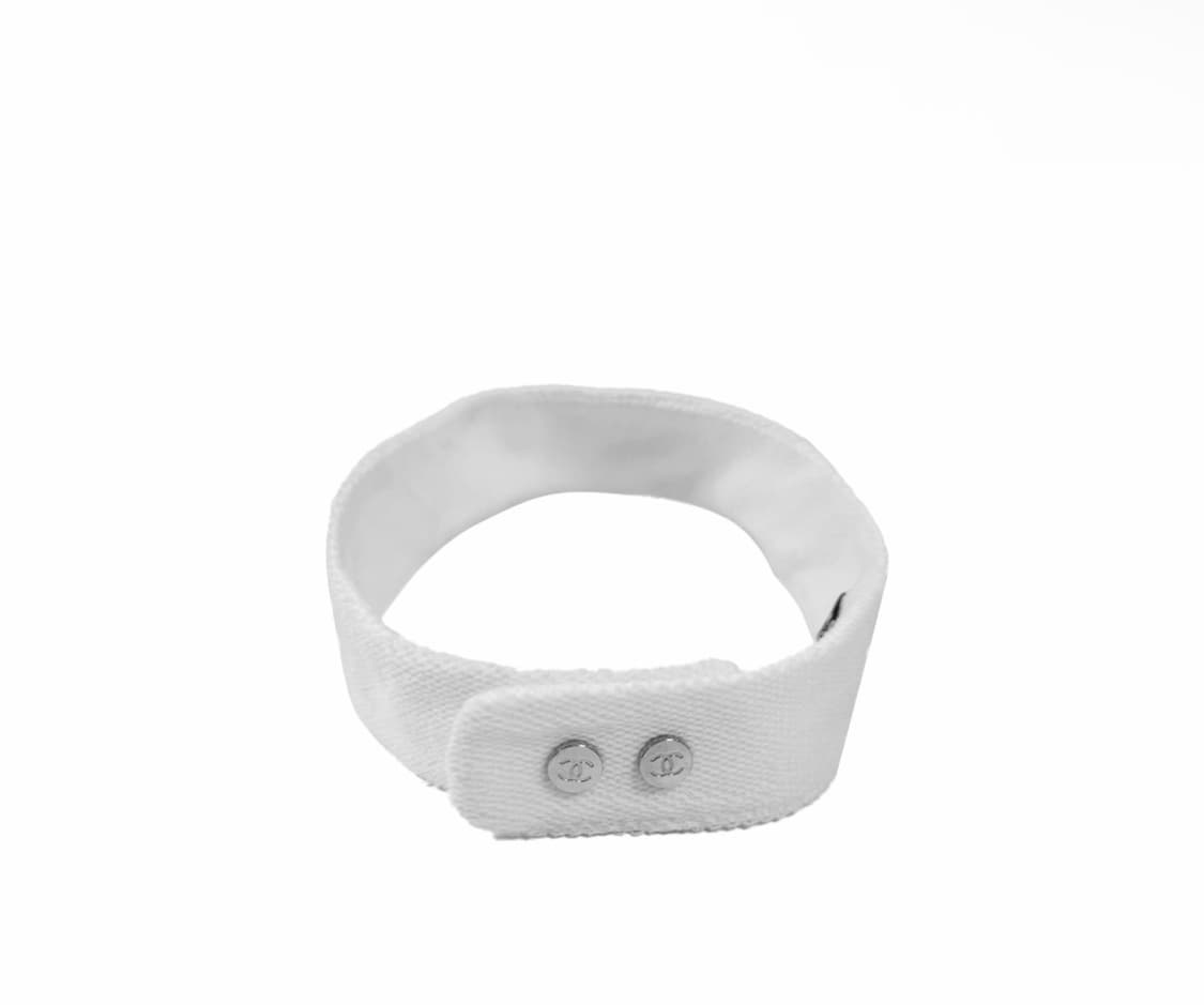 샤넬 여성 CC 로고 코코 비치 코튼 드릴 썬바이저 썬캡 모자 화이트 상품이미지4