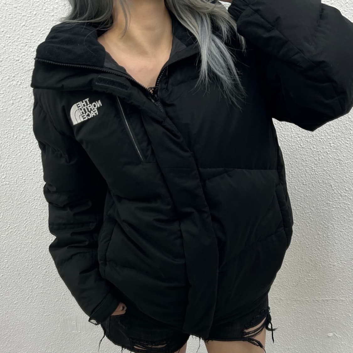 노스페이스 사이드포켓 후드 패딩 L 상품이미지1