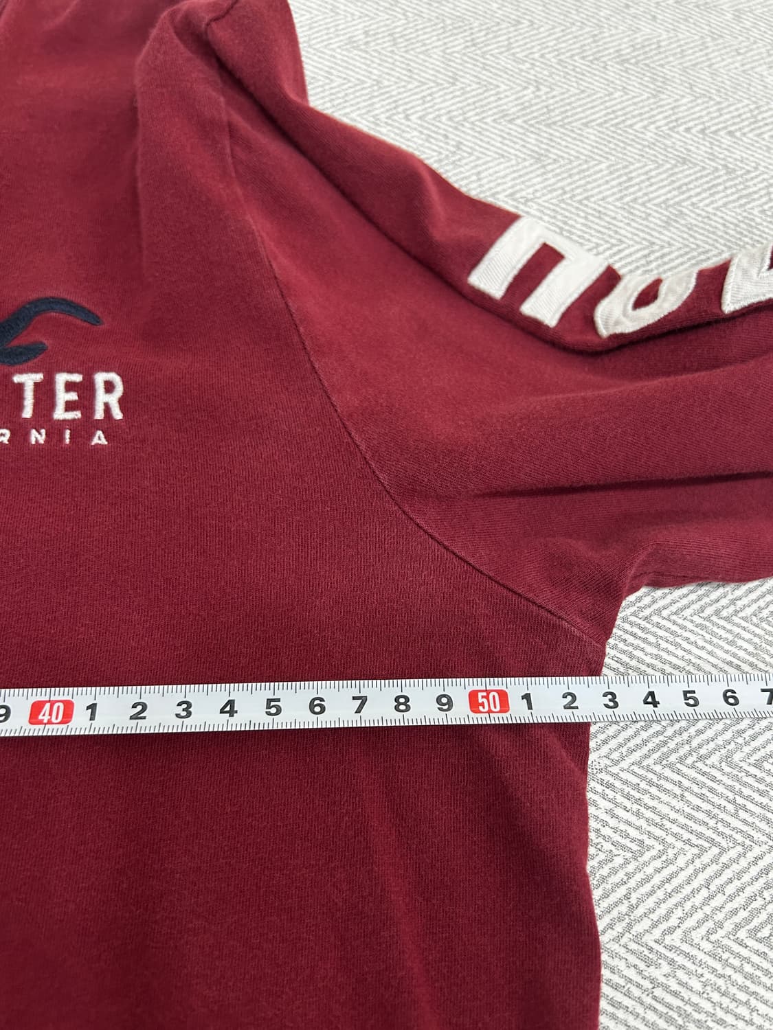 홀리스터 버건디 롱슬리브 긴팔티 남성 M 상품이미지7