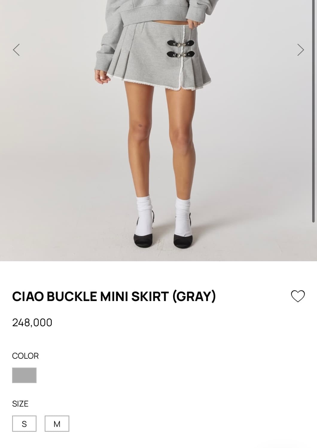 CIAO BUCKLE MINI SKIRT (GRAY) m size 상품이미지6