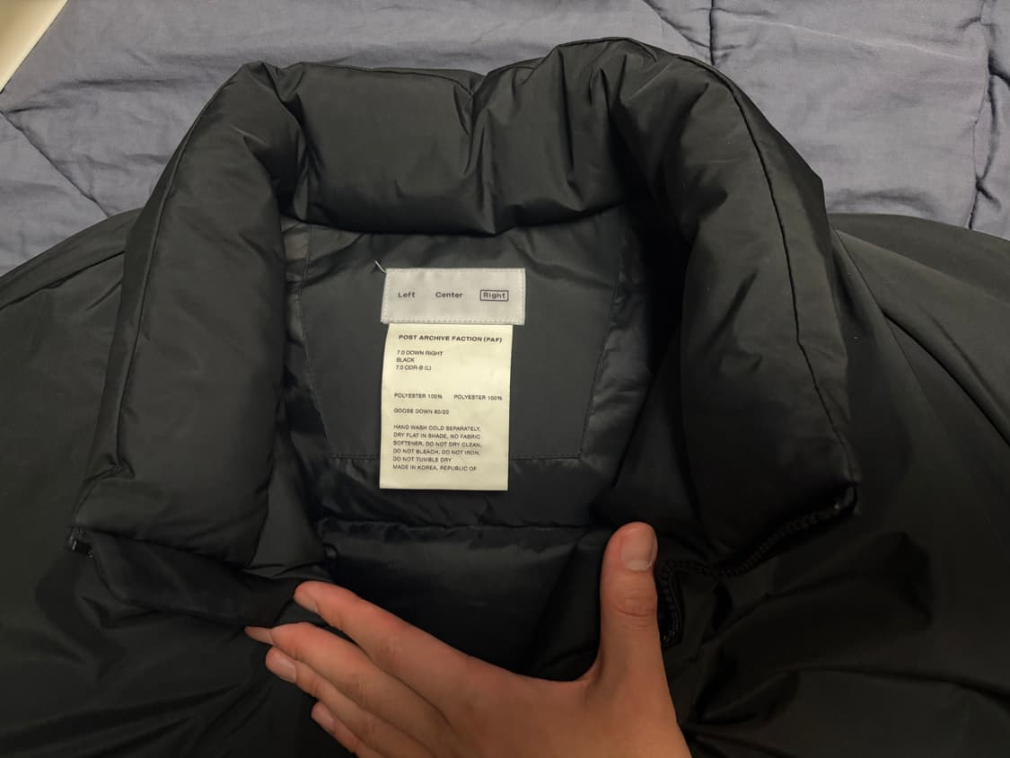 (L)PAF 7.0 DOWN RIGHT 파프패딩 블랙 상품이미지3