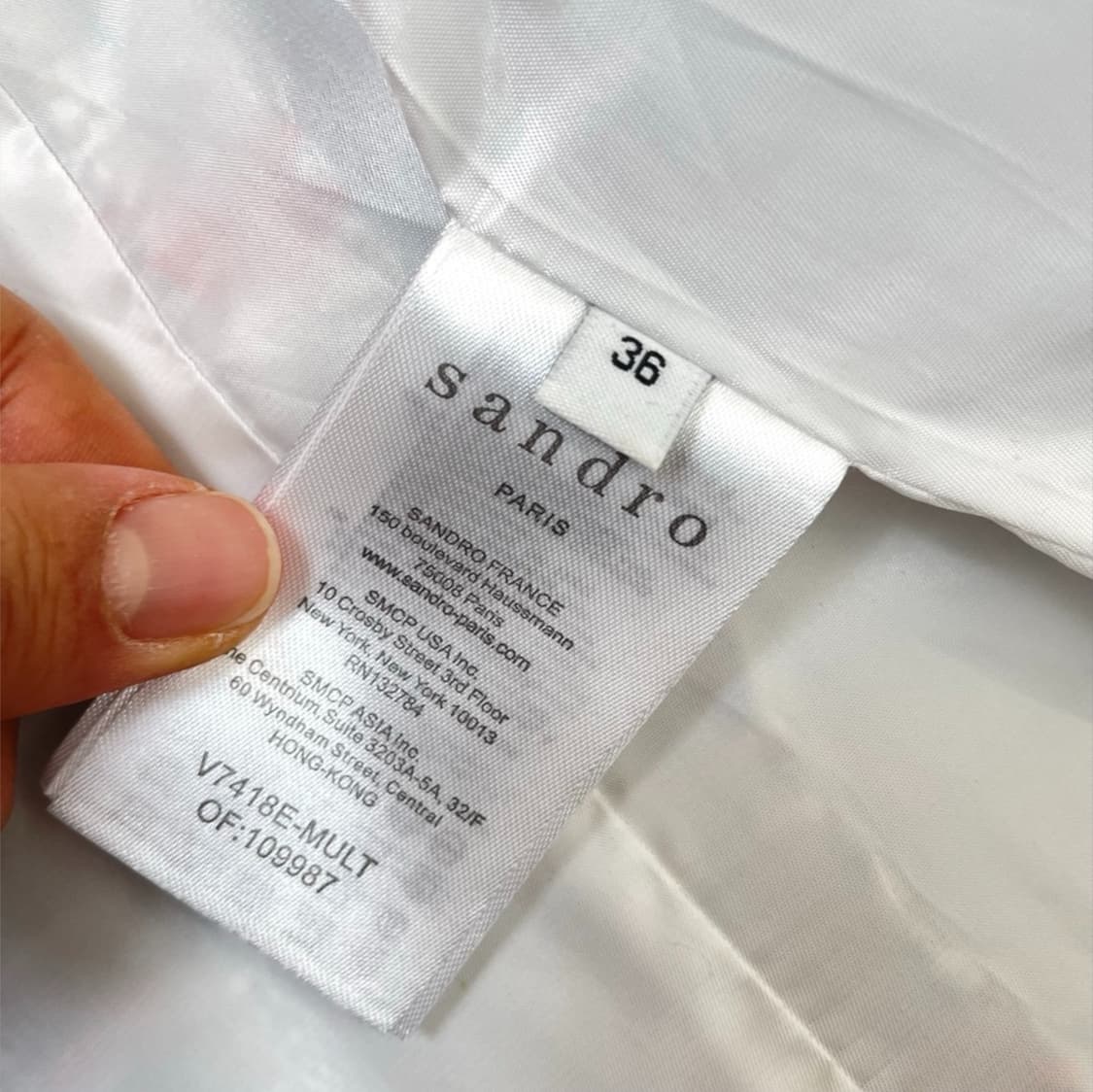 산드로 Sandro 아이보리 멀티 체크 트위드 싱글 자켓 36 상품이미지3