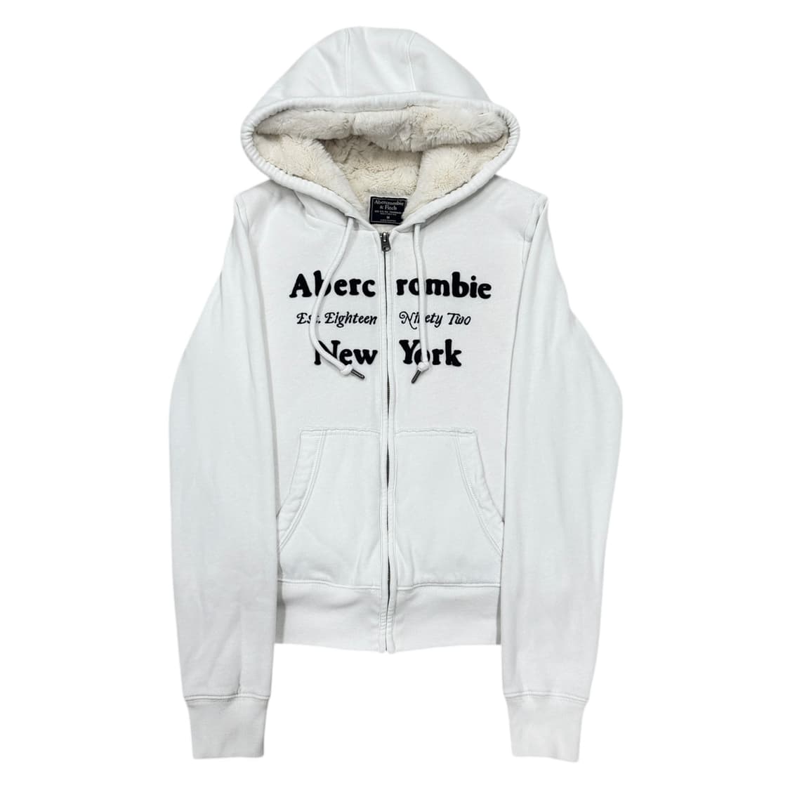 아베크롬비 빈티지 쉐르파 딱붙핏 화이트 후드집업 자켓 M 상품이미지1