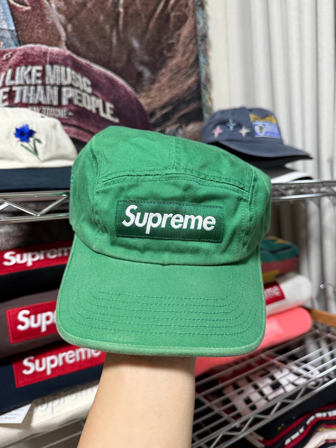슈프림 워시드 치노 캠프캡 그린 상품이미지1